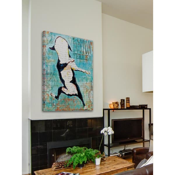 Unbranded 24 in. H x 16 in. W "Boston Terrier" by Stephanie Gerace Printed Canvas Wall Art