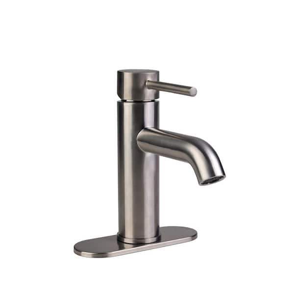 Fontaine Contemporary 4 in. Centerset 1-Handle High-Arc Bathroom Faucet in Brushed Nickel