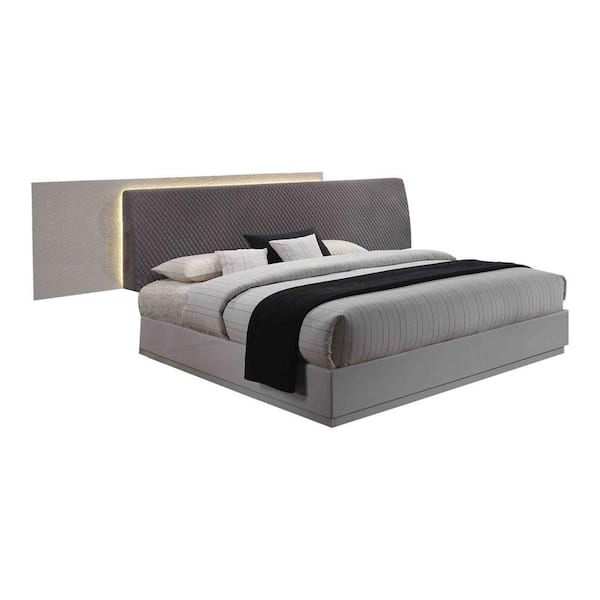 Best Master Furniture Naple Gray California King Silver Modern Platform Bed