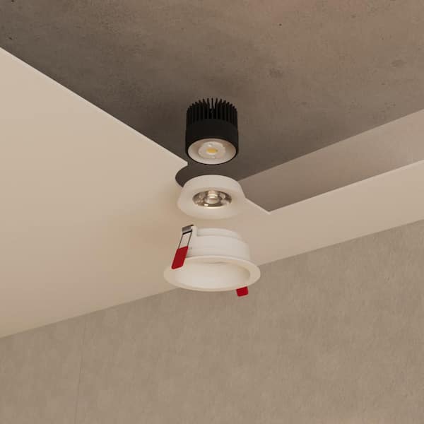Inspira 3 in. White Gimbal Integrated LED Canless Recessed Lighting Kit,Selectable 5CCT,14-Watt, 1200-Lumen, ETL, 1-Pack