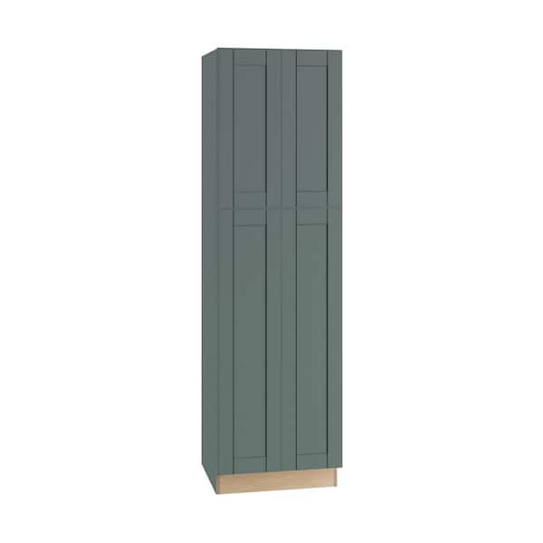 Washington 24 in. W x 24 in. D x 84 in. H Assembled Plywood Utility Kitchen Cabinet in Green with Soft Close Doors