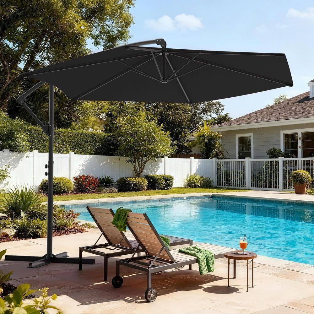 10 ft patio umbrella with no fade material GRAND x 10 Square Patio 3-Year No-Fade Olifen Fabric loop fastener helps fold and store the umbrella neatly when idle JEAREY 10 ft. x 10