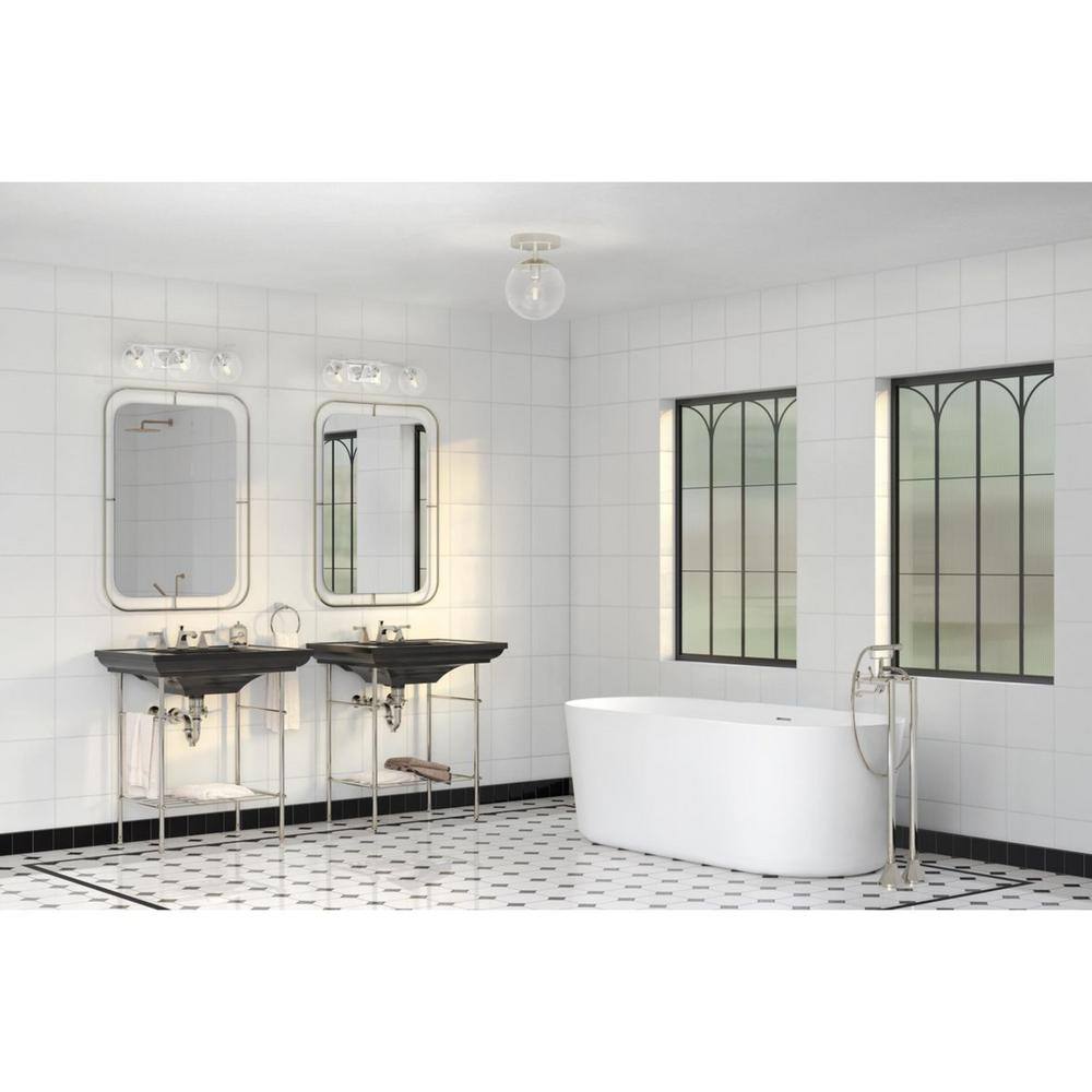 Atwell Brushed Nickel Globe Flush Mount Ceiling Light with Clear Glass