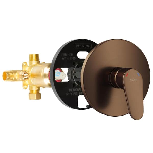 PULSE Showerspas Tru-Temp 1-Handle Pressure Balanced 1/2 in. Rough-In Valve Trim Kit in Oil Rubbed Bronze (Valve Included)