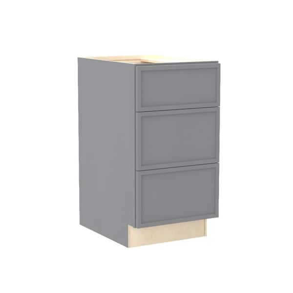 Franklin 18 in. W x 21 in. D x 34.5 in. H Assembled Plywood Drawer Base Bath Cabinet in Veiled Gray with Soft Close