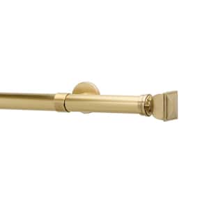 Metro 96 in. Bling Non-Telescoping Single Window Curtain Rod Set with Rings in Vintage Brass