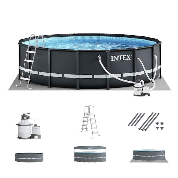 Ultra XTR 16 ft. Round 48 in. Deep Soft Sided Above Ground Swimming Pool Set with pump