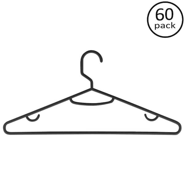 Honey-Can-Do Black Plastic Hangers 60-Pack