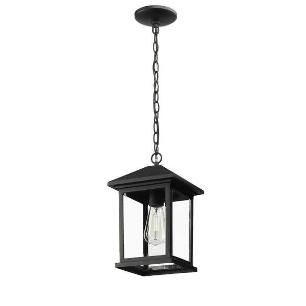 Malone 1-Light Black Outdoor Pier Mount
