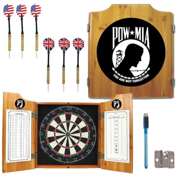 Trademark POW Wood Finish Dart Cabinet Set