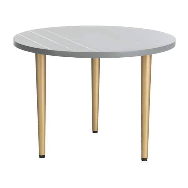 Gray Brass Round Coffee Table, Freedom Brass Drum Coffee Table
