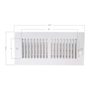 10 in. x 4 in. 2-Way Steel Wall/Ceiling Register, White