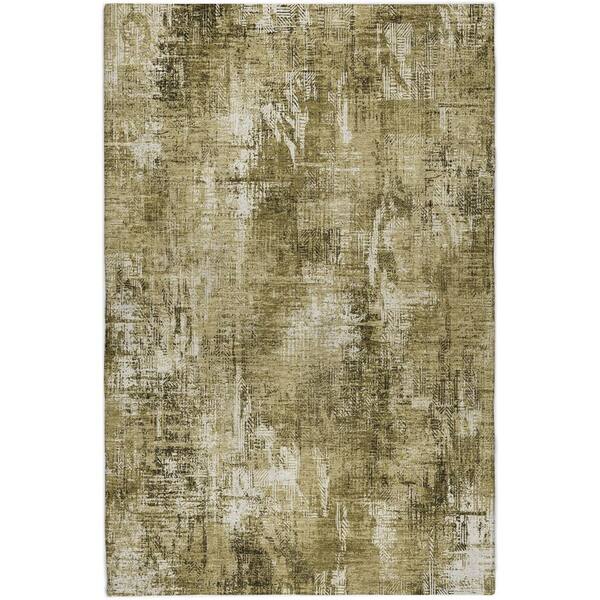 Dream Shag Premium Machine Washable Abstract ADS725 Brown 9 ft. x 12 ft. Area Rug