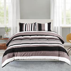 3 Piece All Season Bedding Queen size Comforter Set, Ultra Soft Polyester Elegant Bedding Comforters-Gray