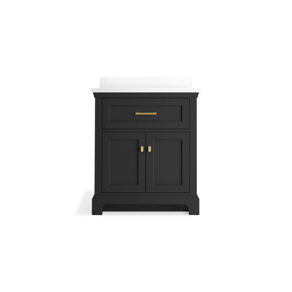 Charlemont 30" Ferrous Grey MDF Bathroom Vanity with Quartz Top