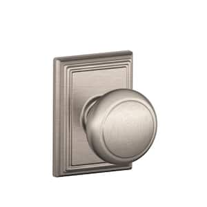 F10BWE619GSN by Schlage - Bowery Knob with Greyson Trim Hall & Closet Lock  - Satin Nickel