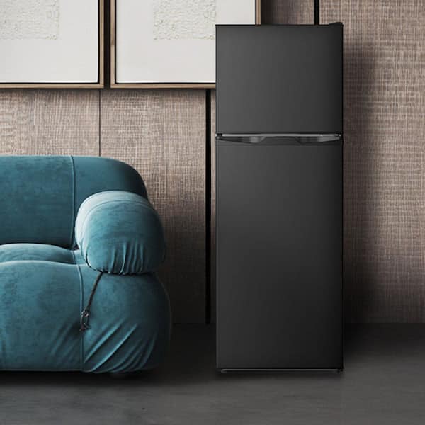 TCL 4.7 cu. ft. 2-Door Mini Refrigerator in Black with Top Freezer