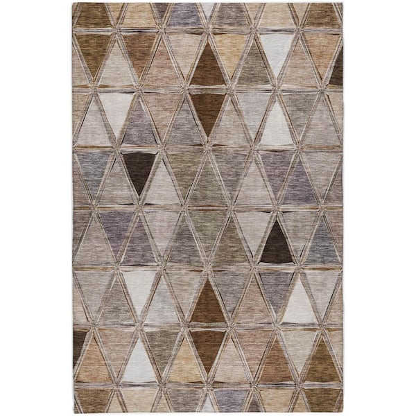 Dream Shag Premium Machine Washable Abstract ADS722 Brown 10 ft. x 14 ft. Area Rug