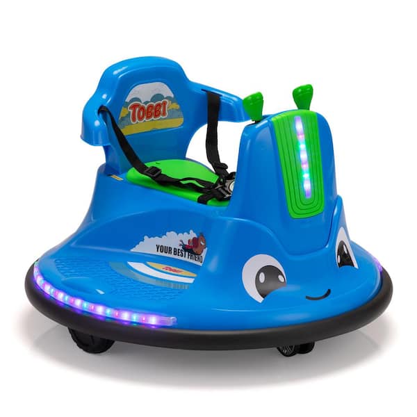 TOBBI 12-Volt Kids Ride on Bumper Car with Remote Control in Blue