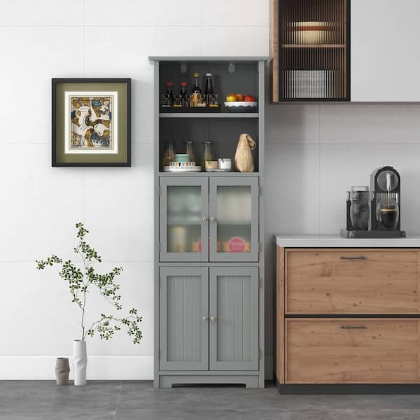 Gymax Tall Slim Bathroom Storage Cabinet Linen Tower w/ Drawer & Adjustable  Shelves 