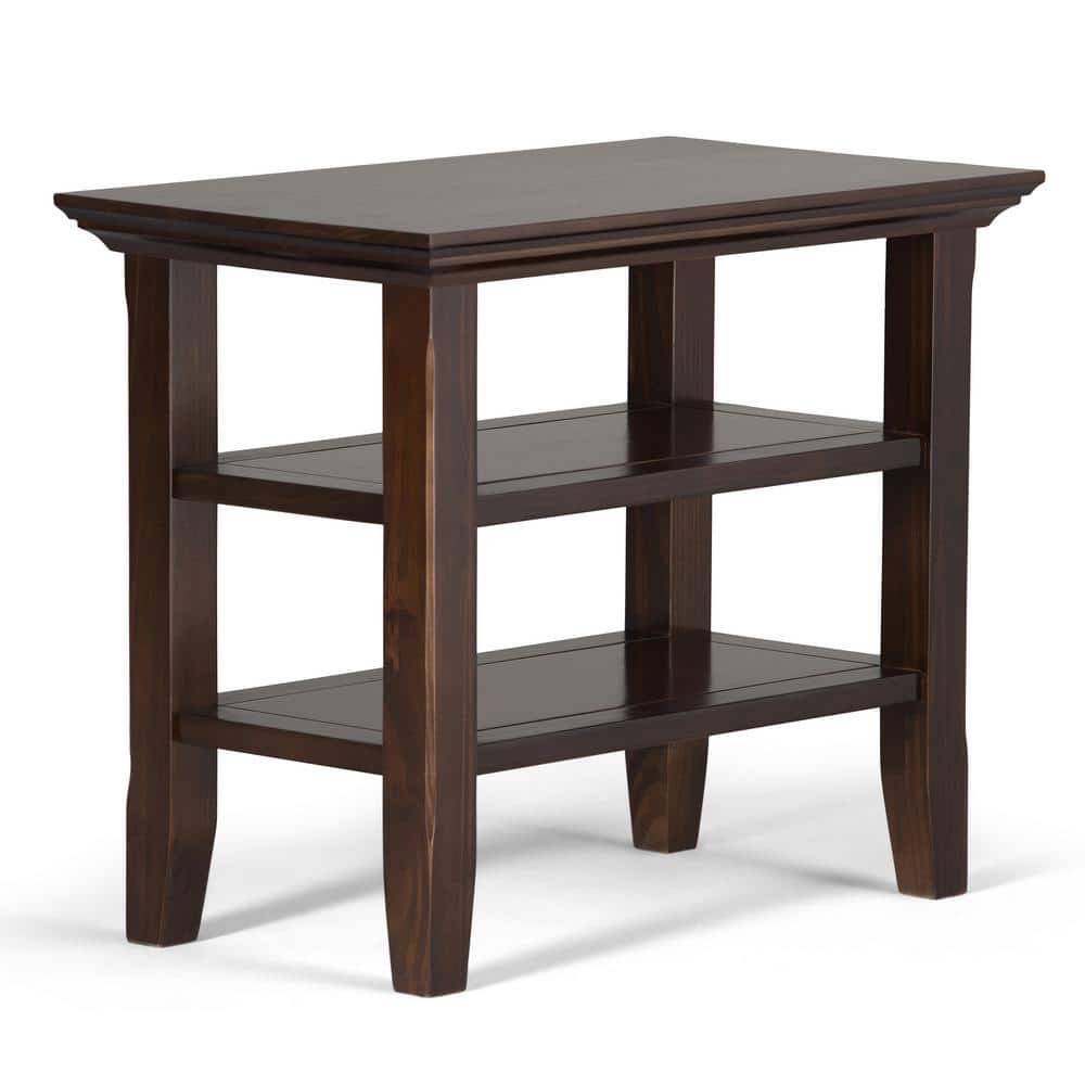 Brunette Brown Solid Wood Transitional Narrow Side Table