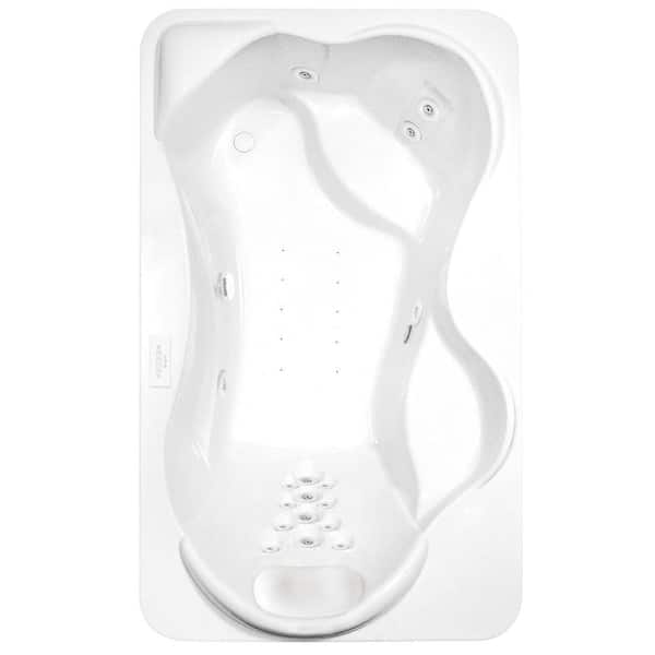 Aquatic Infinity 72 in. Rectangle Drop-In Air Bath/Whirlpool Bathtub Acrylic Reversible Drain with Heater in White