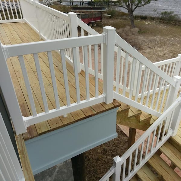 Naples 3 ft. H x 8 ft. W White Vinyl Stair Railing Kit