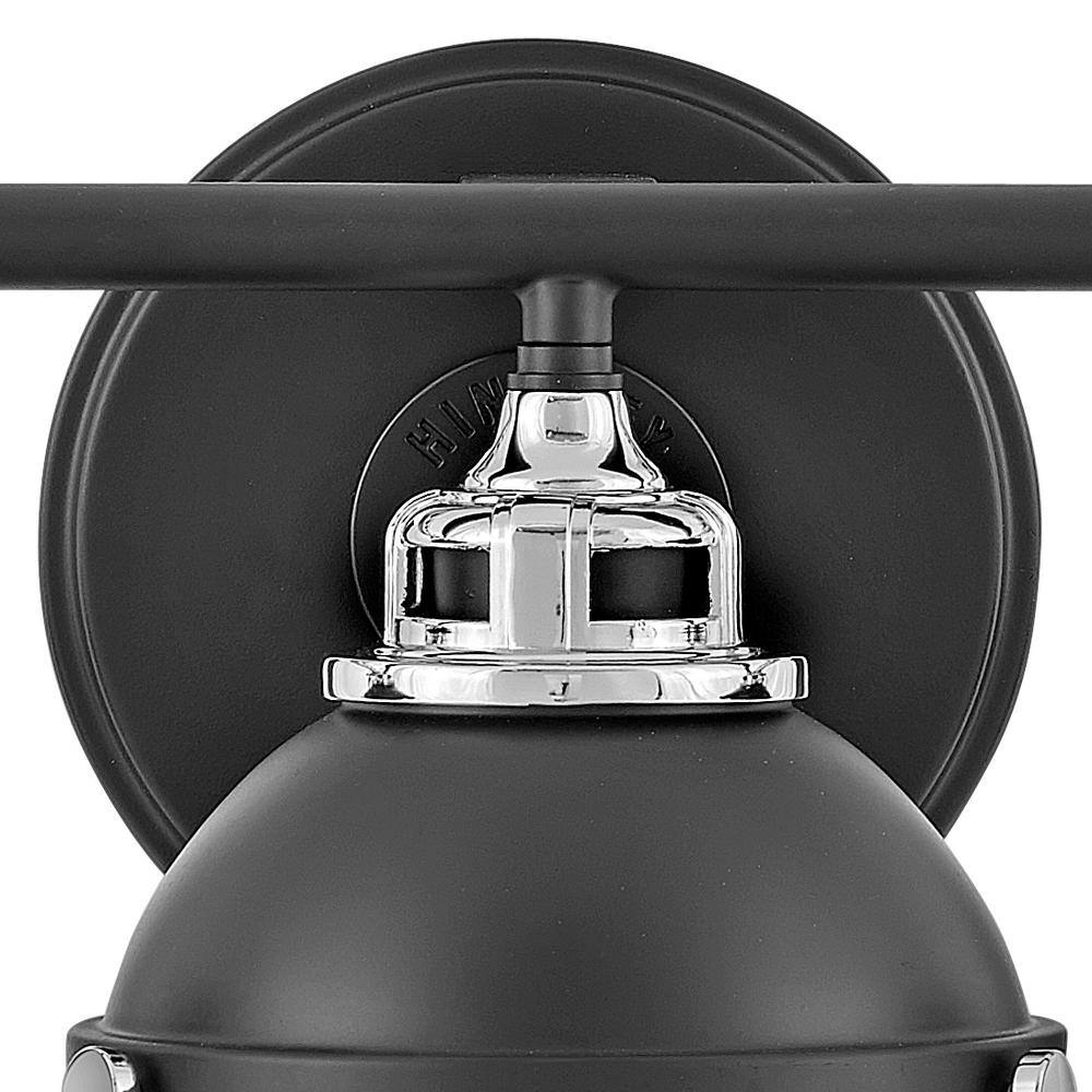 Fletcher Black/Chrome 3-Light Seedy Glass Vanity Light