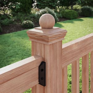 4 in. x 4 in. Newport Ball Top Cedar Wood Post Cap