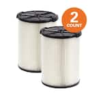 1-Layer Standard Pleated Paper Filter for Most 5 Gal. and Larger RIDGID Wet/Dry Shop Vacuums (2-Pack)