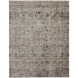 5 X 8 Ivory and Gray Abstract Area Rug