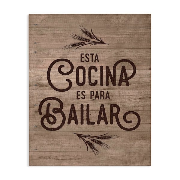 Stupell Industries Kitchen for Dancing Translation by Lettered and Lined Wrapped Unframed Typography Graphic Art Print 20 in. x 16 in.