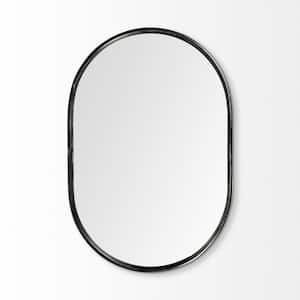 24.25 in. W x 35.75 in. H Metal Black Decorative Mirror