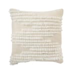 Home Decorators Collection Cream Fringe Textured 18 in. x 18 in. Square  Decorative Throw Pillow S00161045216 - The Home Depot