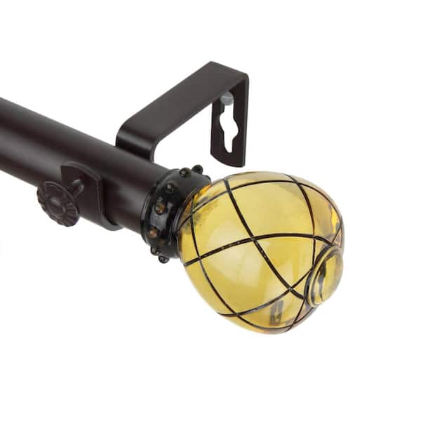Rod Desyne Supreme 160 in. - 240 in. Adjustable 1 in. Dia Single Curtain Rod in Clear Champagne