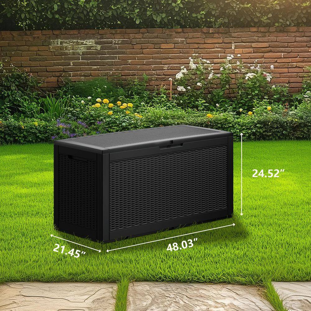 100 Gallon Gray Lockable Plastic Deck Box