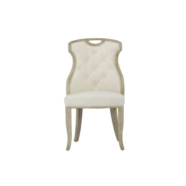 Unbranded Sofia Beige Linen Back Dining Chair with Handle (Set of 2)