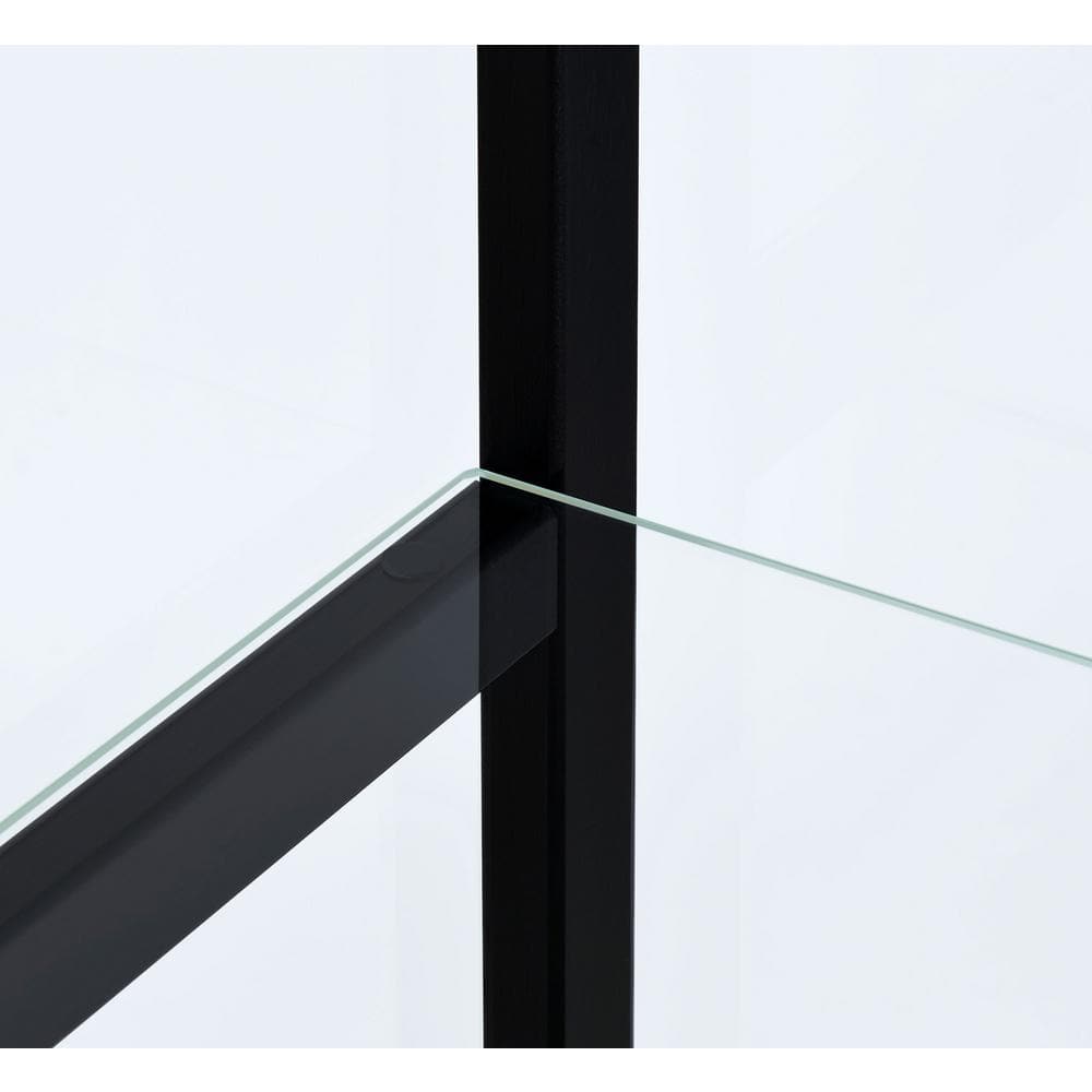 Black Wood and Glass 4-Shelf Curio Cabinet