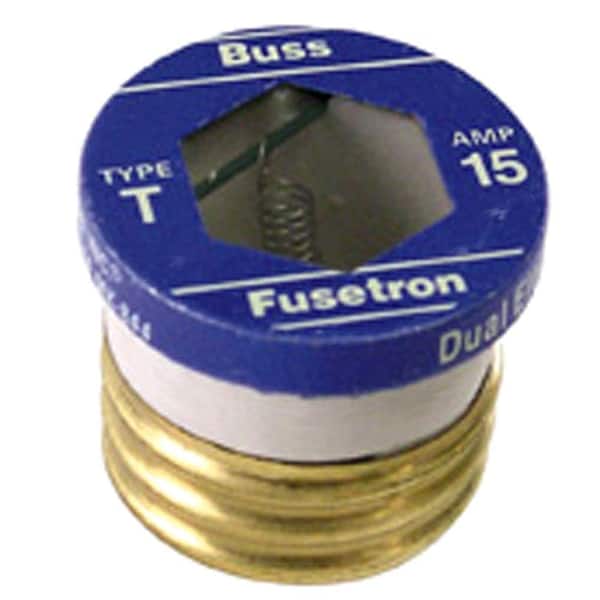 Cooper Bussmann T Series 15 Amp Carded Plug Fuses (2-Pack) BP/T-15 The  Home Depot