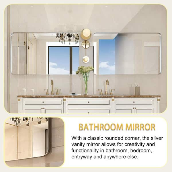 Home Decorators Collection Acken 30 in. W x 40 in. H Rectangular  Aluminum/Stainless Steel Framed Wall Vanity Mirror in Radiant Gold  HD105-M30-RG - The Home Depot