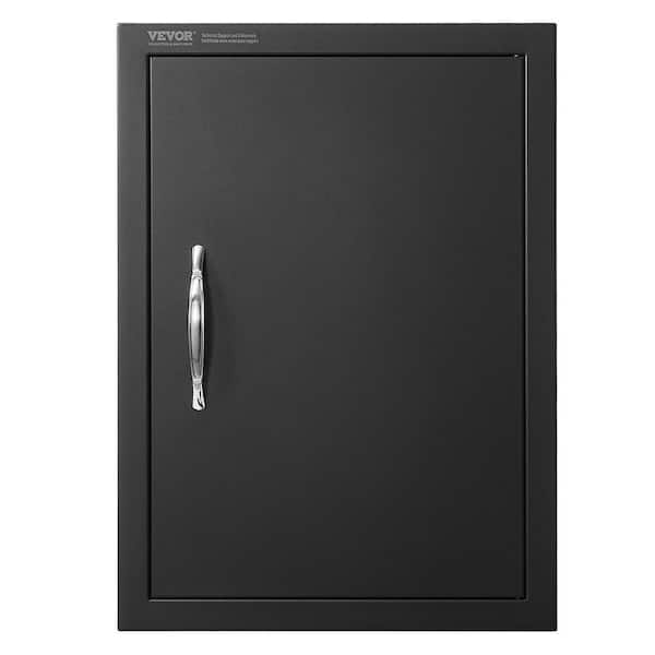 BBQ Access Door 22 in. W x 16 in. H Horizontal Island Door with Vents Black Single Outdoor Kitchen Door
