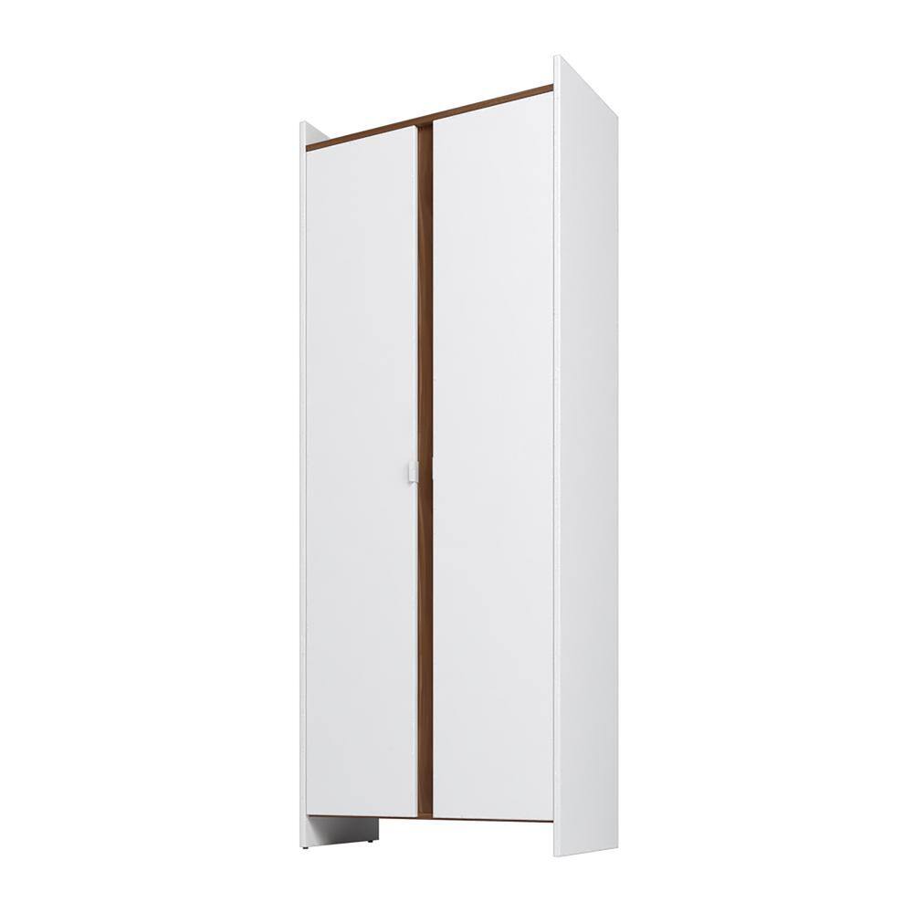 Ratzer White and Brown Mid-Century Modern Storage Cabinet