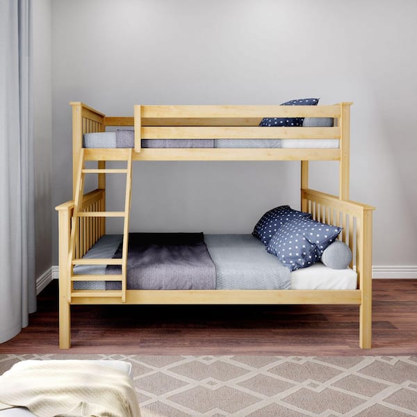 Natural Twin Over Full Bunk Bed with Ladder
