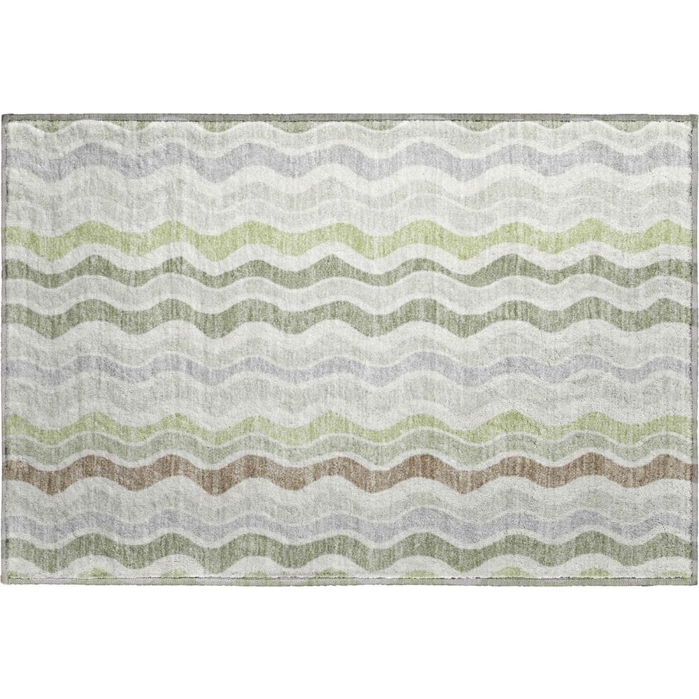 Mayfield Premium Machine Washable Abstract AMF2342 Aloe 2 ft. x 3 ft. Accent Rug price history on PriceWatchPro