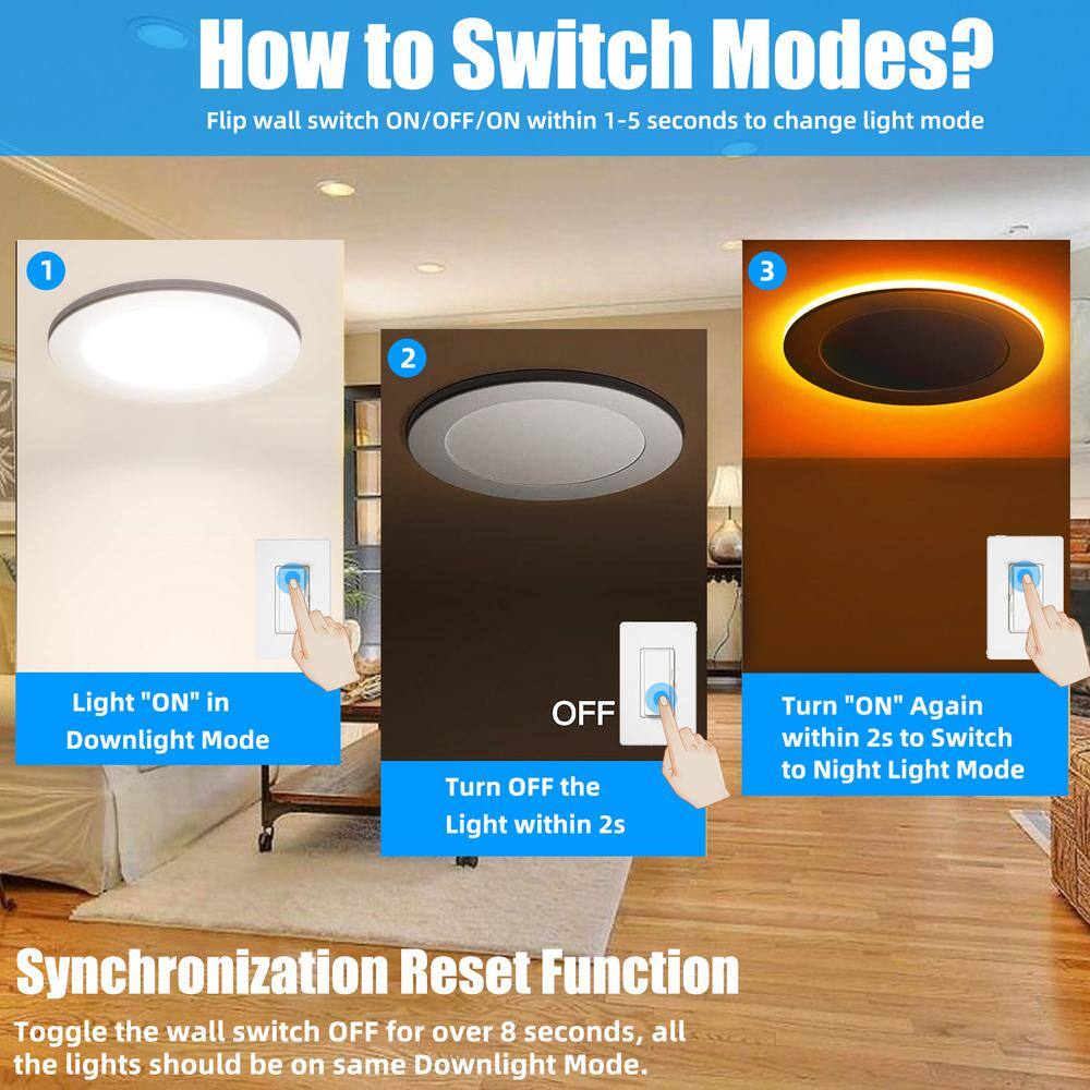 White 4-Inch Dimmable LED Recessed Ceiling Light Pack