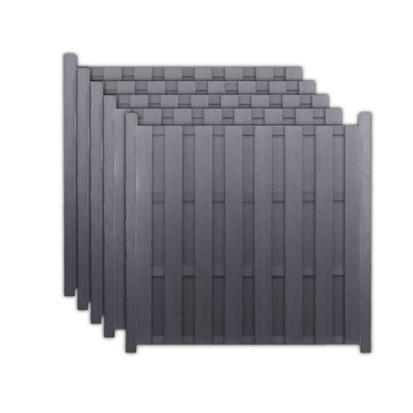 Frame It All 0.40 in. x 5.51 in. x 70.20 in. Ironwood Capped Composite Flat Top Fence Picket (5-Pack)