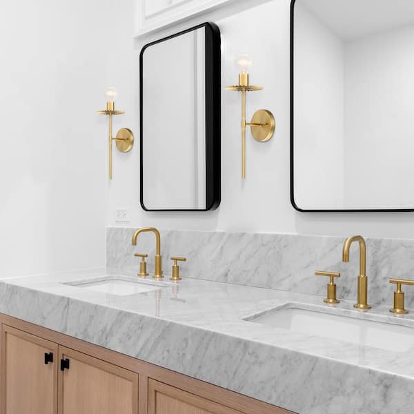 Fleur 6 in. 1-Light Brushed Gold Modern Wall Sconce