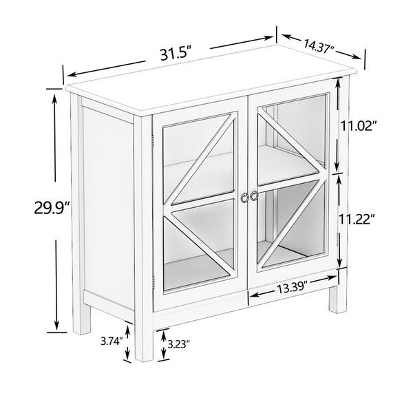 31.5 in. W x 14.37 in. D x 29.92 in. H in White MDF Assemble Pantry Upper Diagonal Kitchen Cabinet for Kitchen