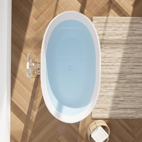 Altair Euston 55 in. x 30 in. Soaking Bathtub with Center Drain in