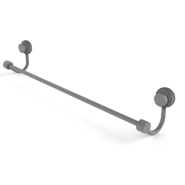Allied Brass Venus 24 in. Wall Mounted Single Towel Bar in Matte Gray with Twist Accent